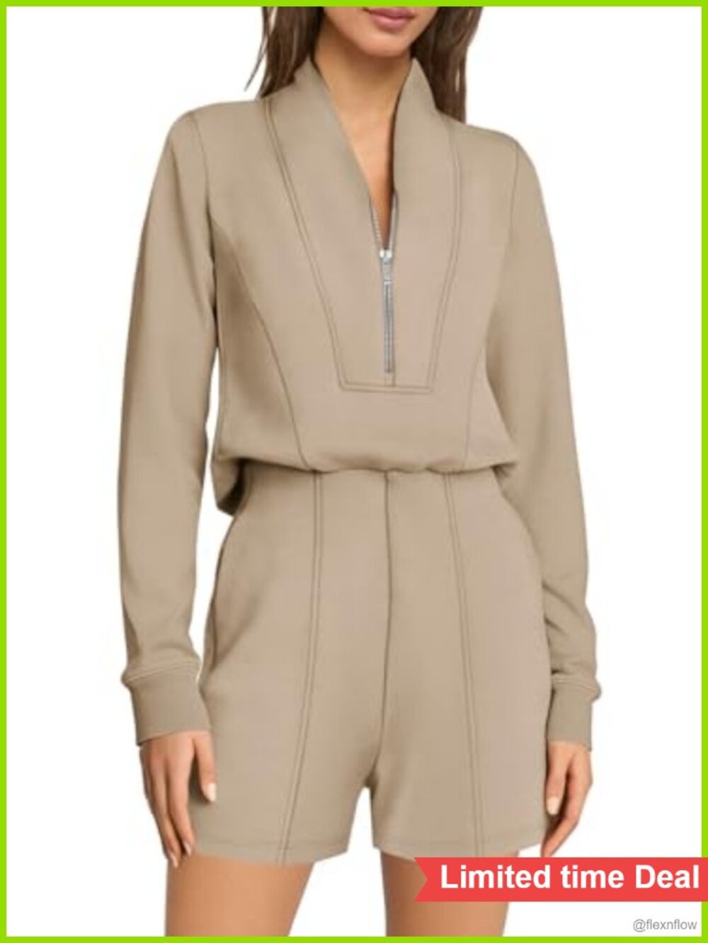 SENSERISE Women's Long Sleeve Romper with Pockets